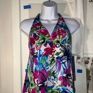 Floral Halter Tankini Top